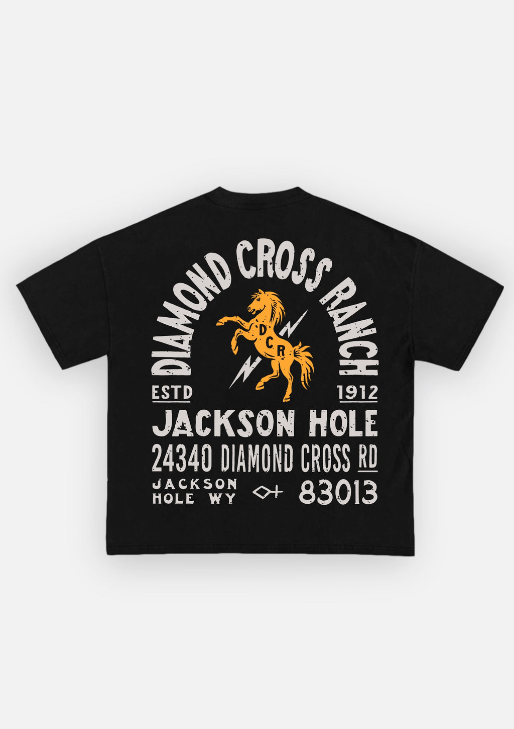 Black | Address T-shirt top women Diamond cross ranch