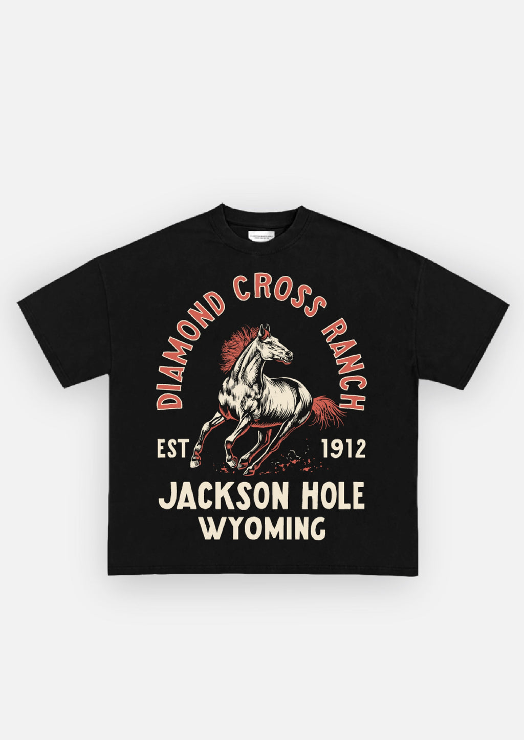 Black | Diamond Cross Ranch Bronco Heritage Black T-shirt