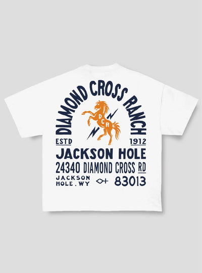 White | Diamond Cross Ranch White T-Shirt